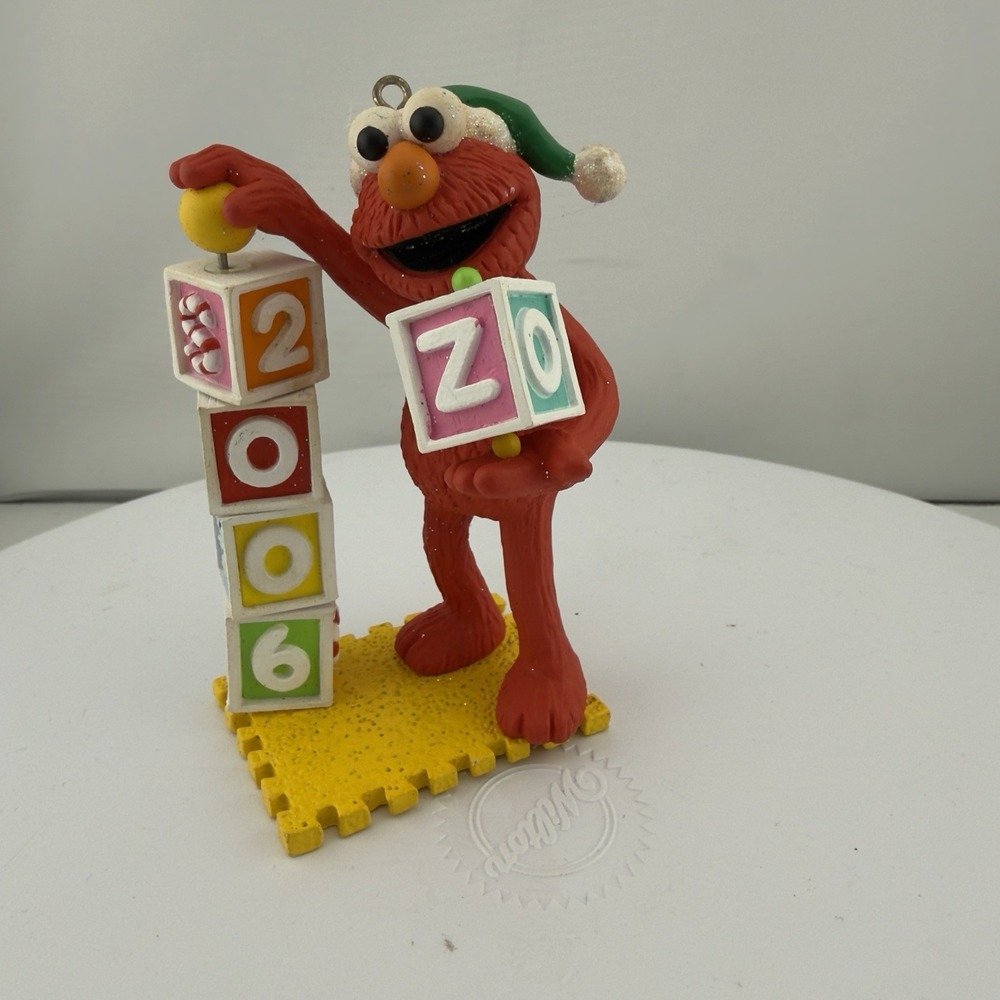 2006 Holiday Fun With Elmo Heirloom Carlton Cards Ornament #120 Blocks Christmas